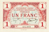 p2b from French Equatorial Africa: 1 Franc from 1917